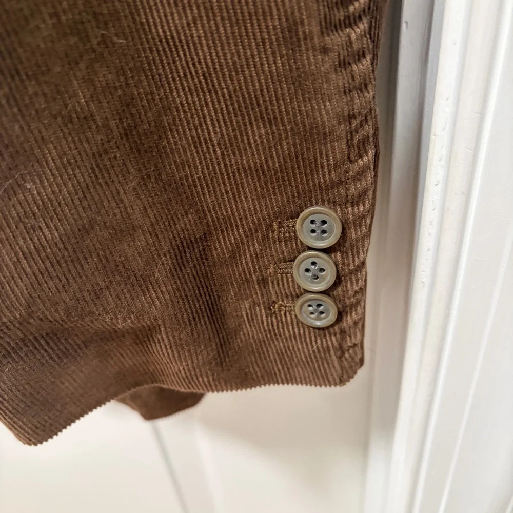Vintage Y2K J.Crew Corduroy Blazer Men’s size XL Brown 2 Button Closure Academia